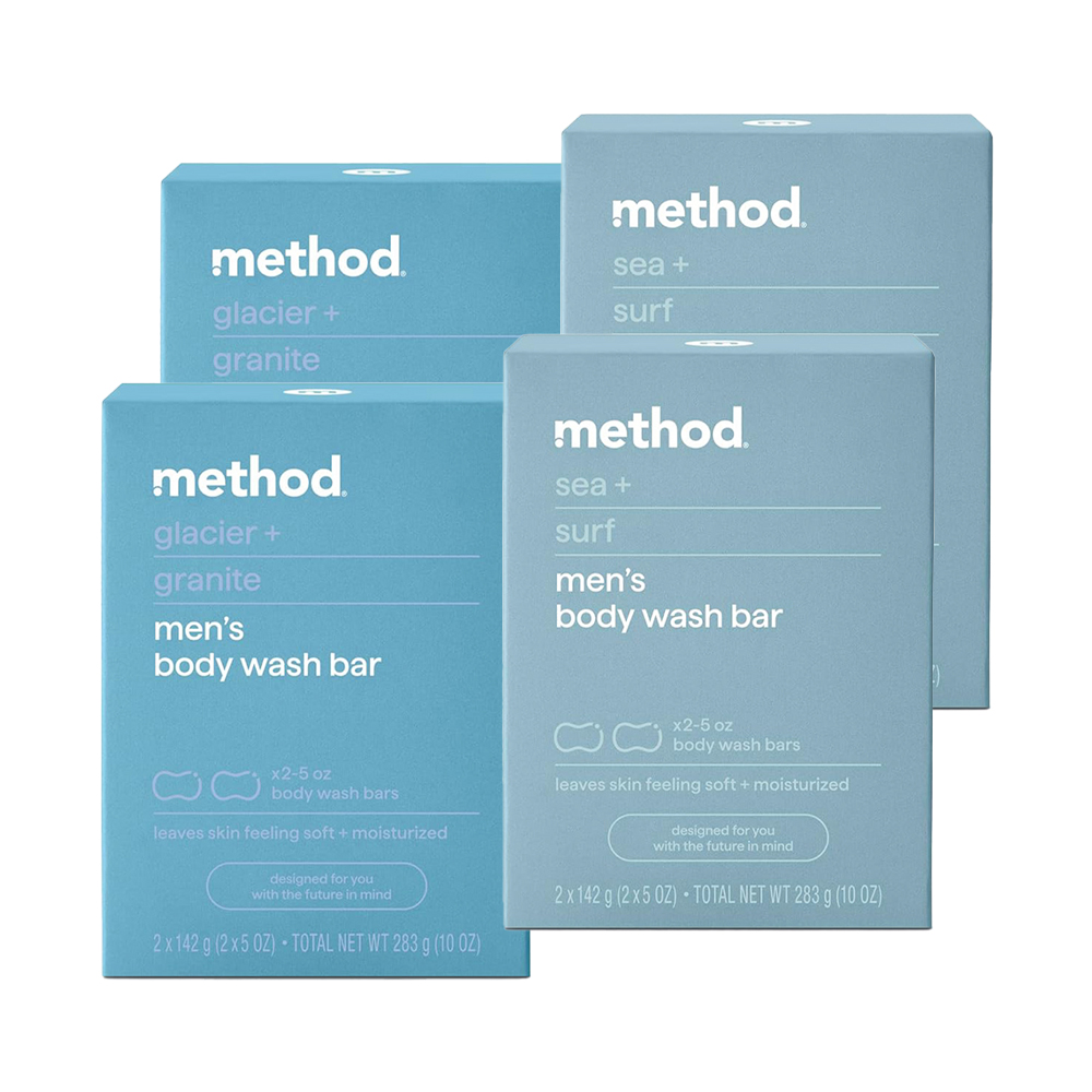 Method 美則 男仕潔膚皂-海洋衝浪2盒+極地冰川2盒(142g x8)
