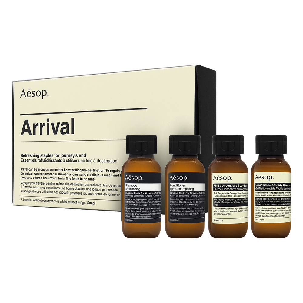 AESOP Arrival 抵達禮盒 #新版 (洗髮露50ml+潤髮乳50ml+天竺葵身體潔膚露50ml+橙香身體乳霜50ml)