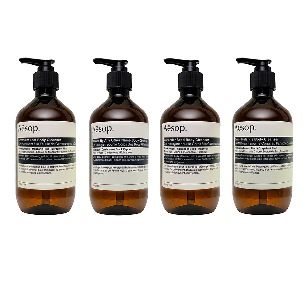 AESOP 身體潔膚露 500ml (多款任選-天竺葵/玫瑰的名字/芫荽籽/苦橙香檸)(國際航空英文版)