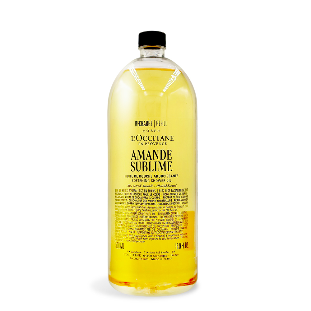 L'OCCITANE 歐舒丹 杏仁極緻柔膚沐浴油補充瓶(500ml)-百貨公司貨