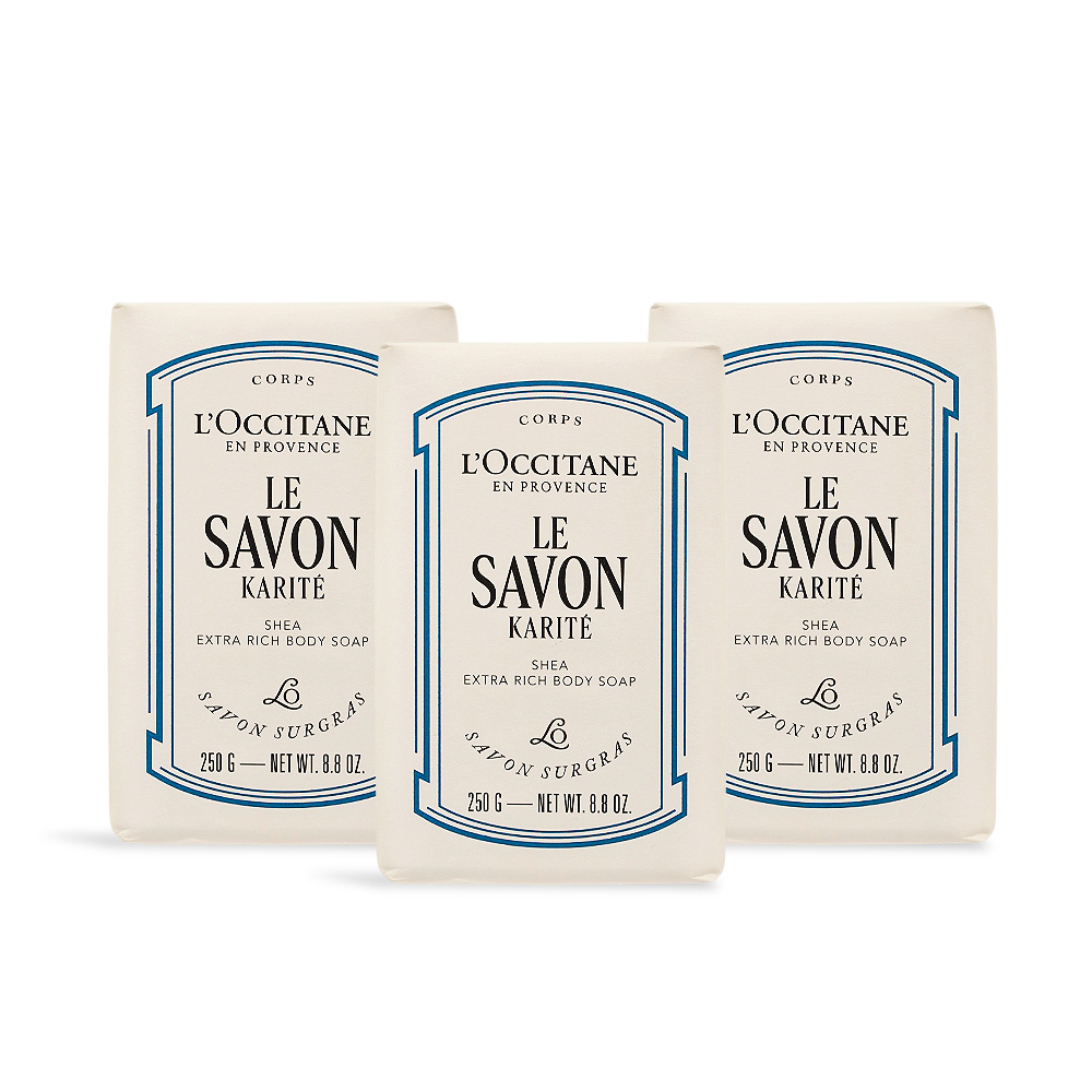 L'OCCITANE 歐舒丹 乳油木皂(250g)X3-新版-多香味可選-百貨公司貨