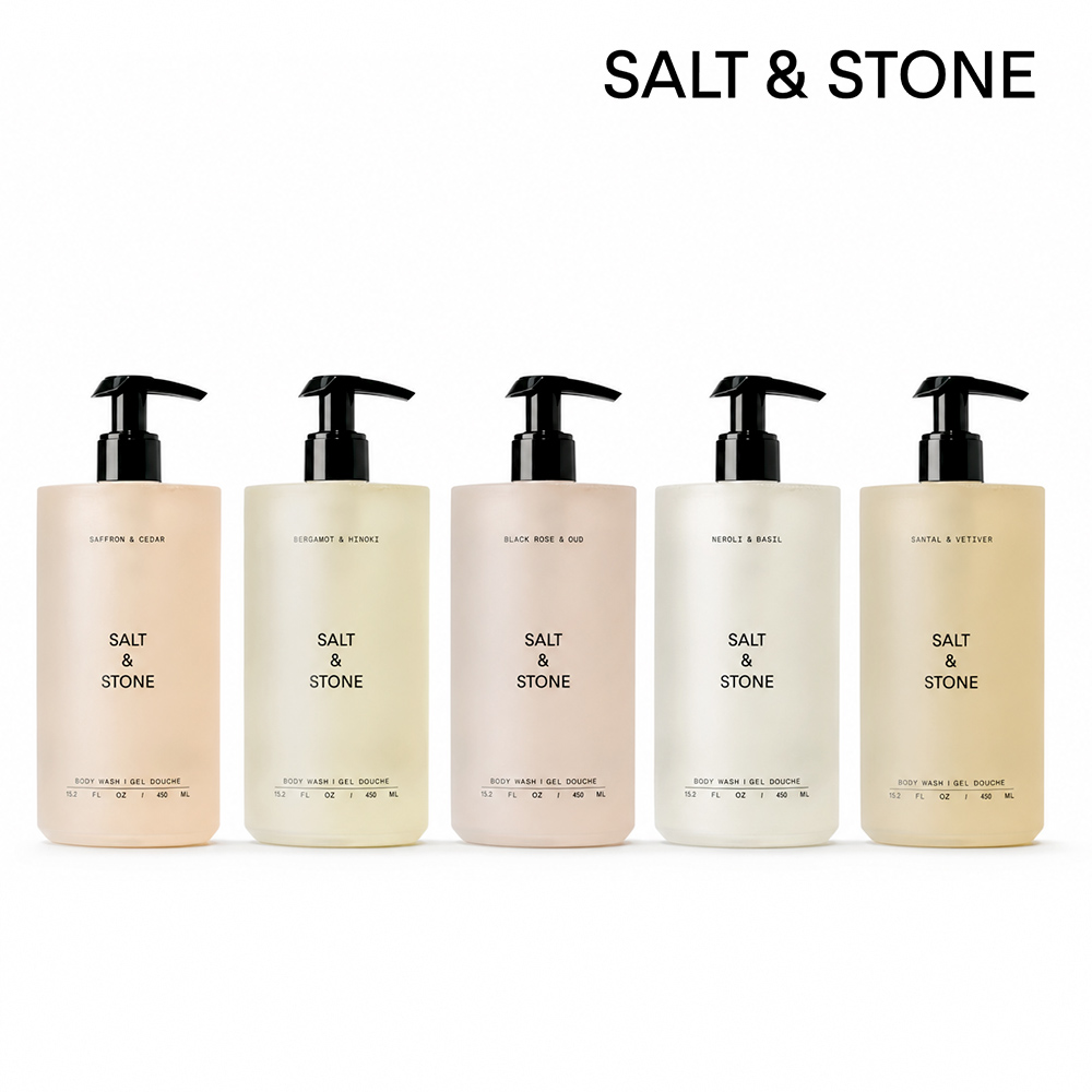 SALT&STONE 玻尿酸保濕潔膚露 450ml 多選任選-檜木佛手柑/檀香岩蘭草/紫蘇橙花/黑玫瑰烏木/雪松番紅花