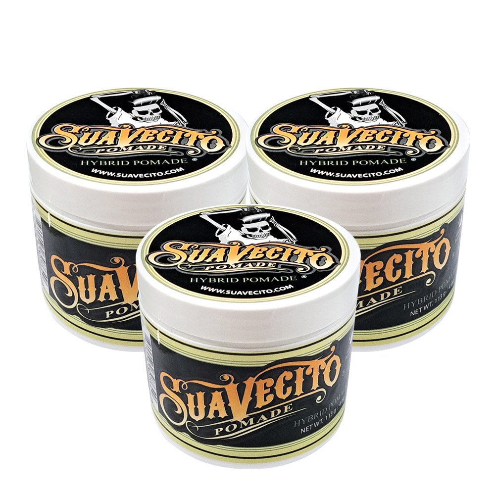Suavecito Pomade 【美國SuaVecito】油水混合水洗式髮油 113g Hybrid Pomade 超值三入組 總代理公司貨