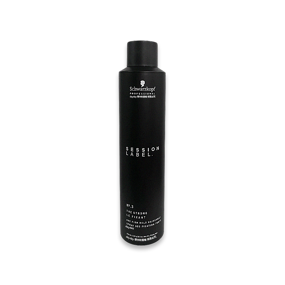 SCHWARZKOPF 施華蔻 德國黑颶風專業沙龍空氣感持久美髮定型噴霧-3號300ml/黑罐(黑魔髮記憶塑型蓬鬆造型髮膠,扁塌髮救星)