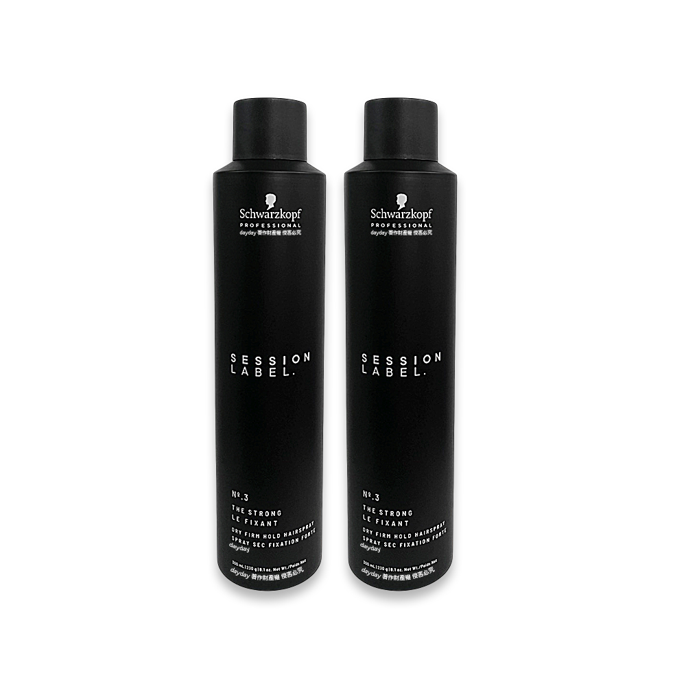 SCHWARZKOPF 施華蔻 (2罐超值組)德國黑颶風專業沙龍空氣感持久美髮定型噴霧-3號300ml/黑罐(黑魔髮記憶塑型蓬鬆造型髮膠)