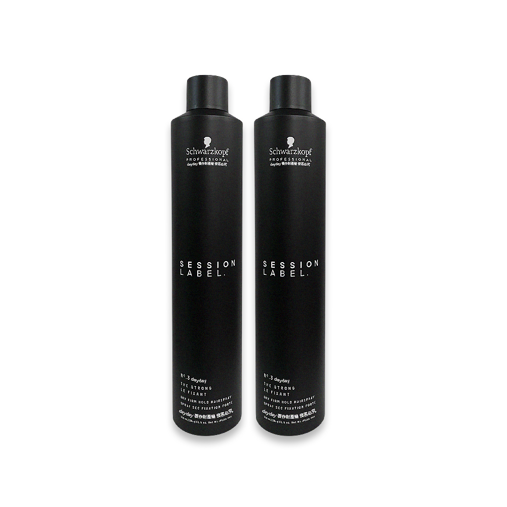 SCHWARZKOPF 施華蔻 (2罐超值組)德國黑颶風專業沙龍空氣感持久美髮定型噴霧-3號500ml/黑罐(黑魔髮記憶塑型蓬鬆造型髮膠)