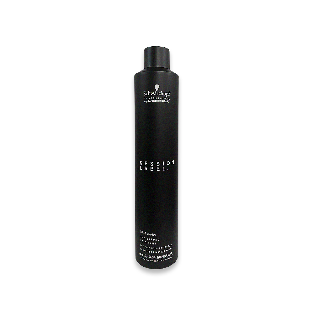 SCHWARZKOPF 施華蔻 德國黑颶風專業沙龍空氣感持久美髮定型噴霧-3號500ml/黑罐(黑魔髮記憶塑型蓬鬆造型髮膠,扁塌髮救星)
