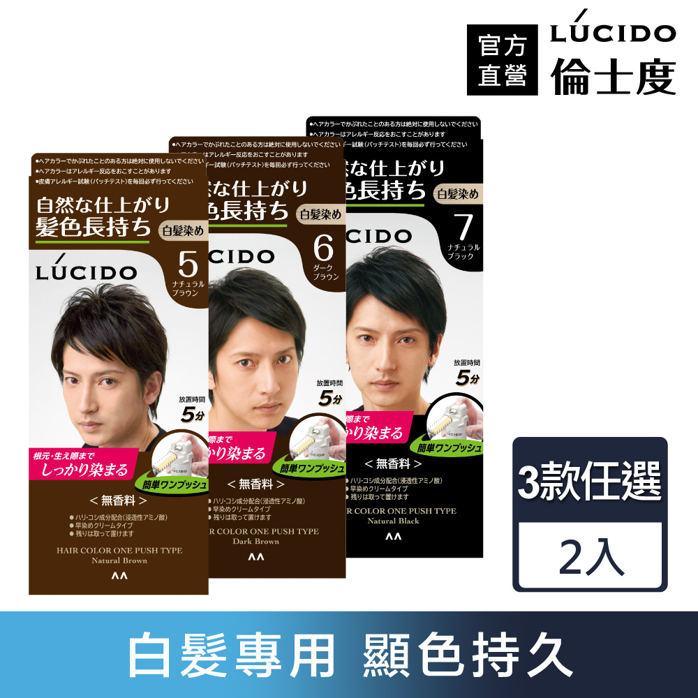 倫士度 LÚCIDO 日本按壓式染髮霜(第一、二劑)多款任選(2入組)