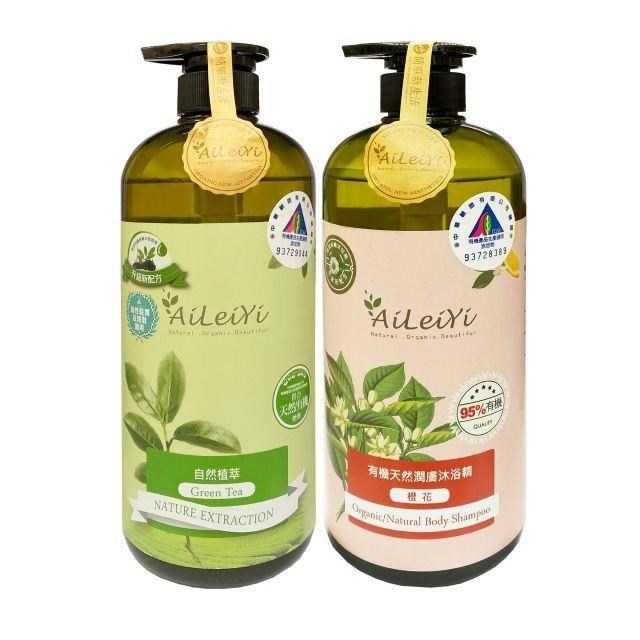 AiLeiYi 愛蕾伊 洋甘菊修護洗髮精-清新綠茶+洋甘菊潤膚沐浴精-橙花1000ml