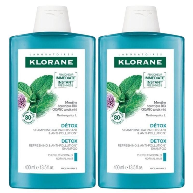 KLORANE 蔻蘿蘭 頭皮淨化涼感洗髮精400ml 兩入組