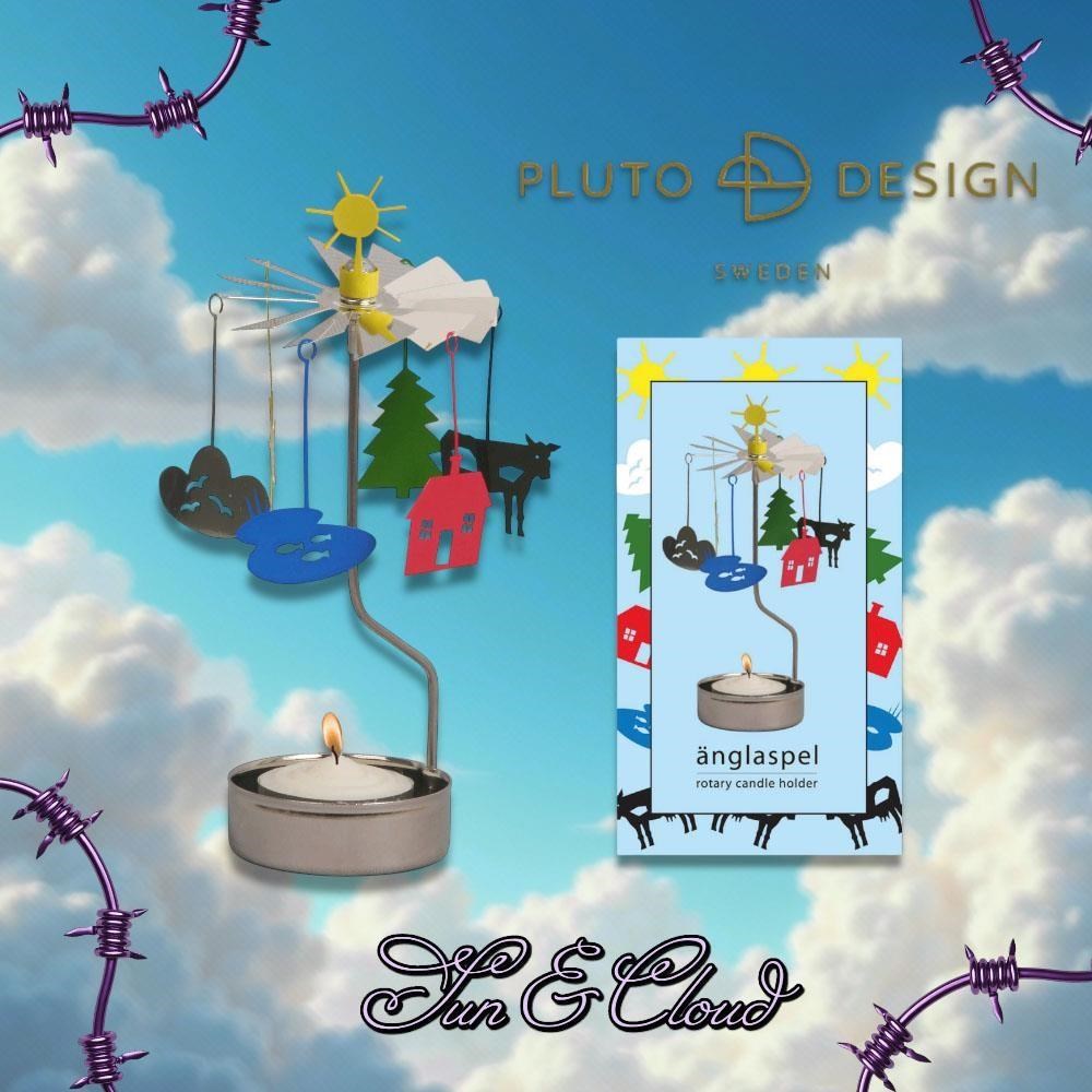 太陽與雲朵旋轉燭座(附蠟燭)