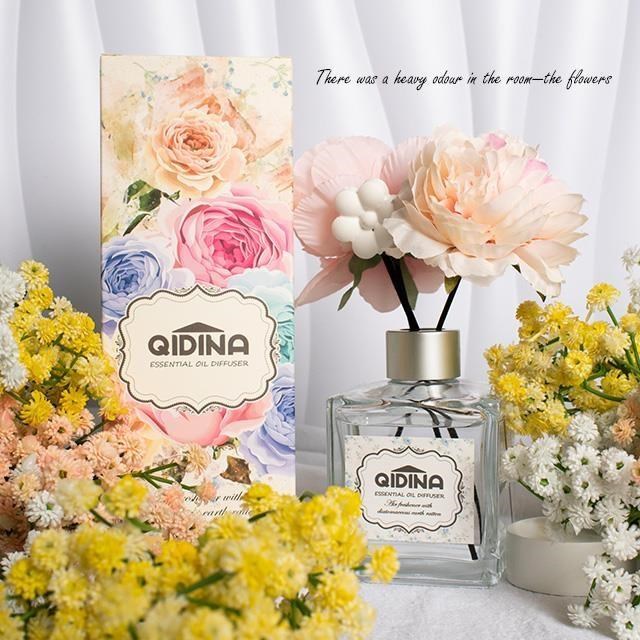 QIDINA 花香盛開珪藻土室內香氛擴香瓶