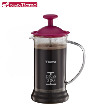 Tiamo 多功能玻璃濾壓壺 300cc-三色