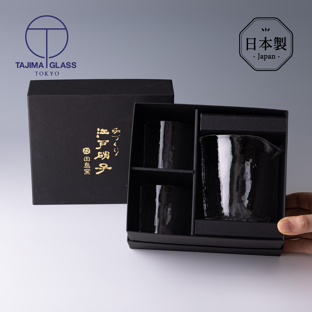 田島硝子 日本製富士山冷酒杯3入組(片口杯1入+冷酒杯2入)