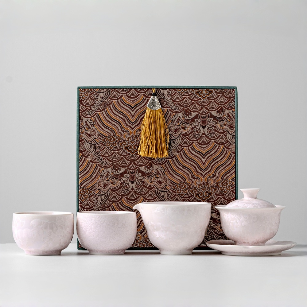粉冰花150ML窯變結晶陶瓷杯 主人杯 咖啡杯 茶杯 功夫茶具 伴手禮 品茗杯 泡茶茶具 蓋碗/公道杯/直身杯