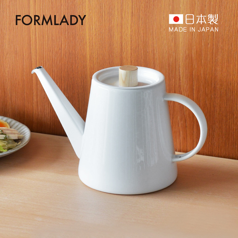 日本FORMLADY】小泉誠kaico日製琺瑯細口手沖壺-1.3L (IH爐可使用