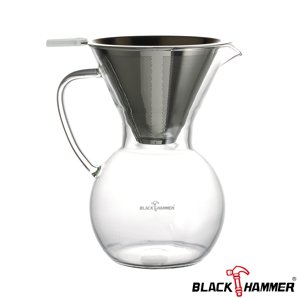 BLACK HAMMER 簡約手沖咖啡壺800ml附濾網-福利品