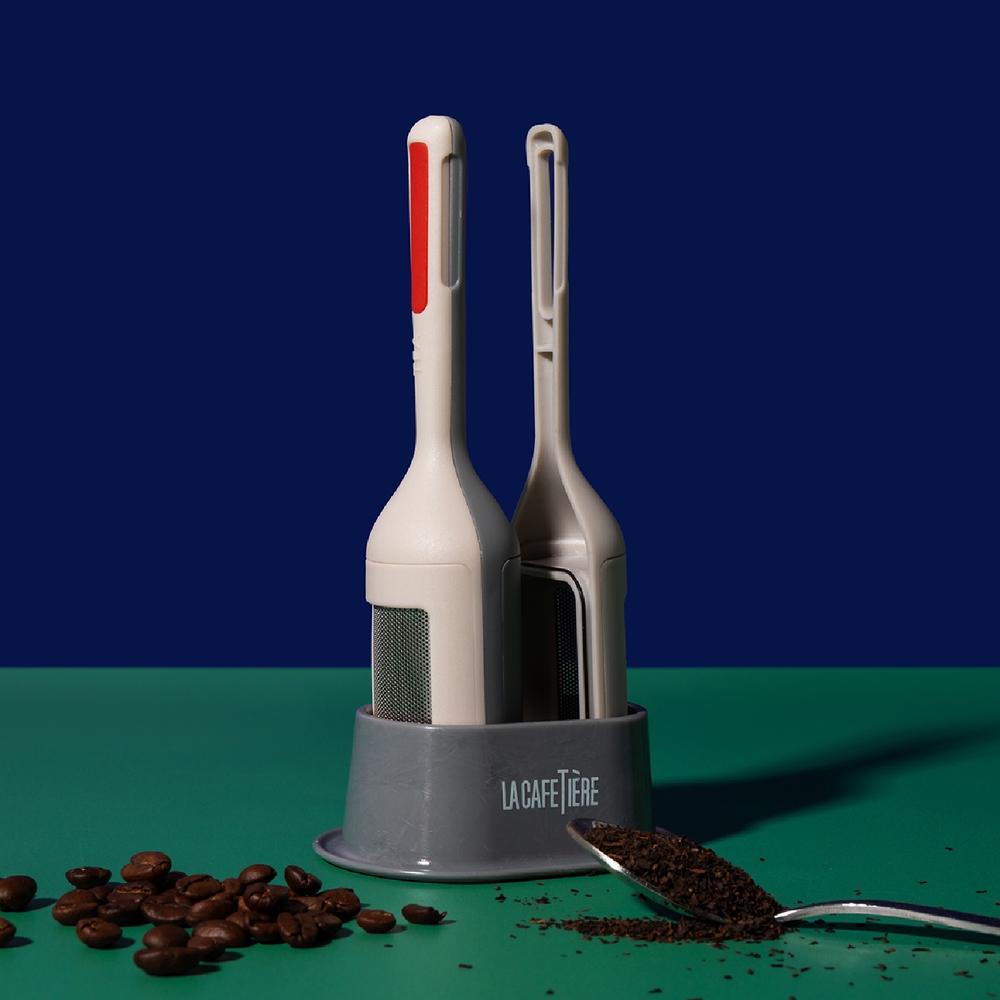 La Cafetiere 英國 Brewstir 2in1附座濾茶器(岩灰) / 咖啡粉過濾 香料球 攪拌棒 茶具 咖啡沖泡 可機洗 洗碗機可洗
