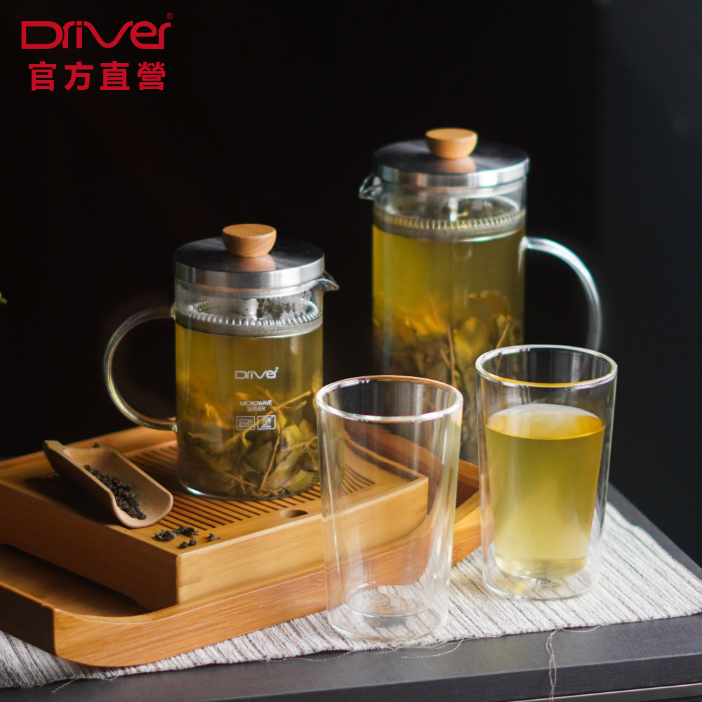 Driver 豪華冷熱兩用泡茶壺組(茶具 泡茶壺 玻璃杯)