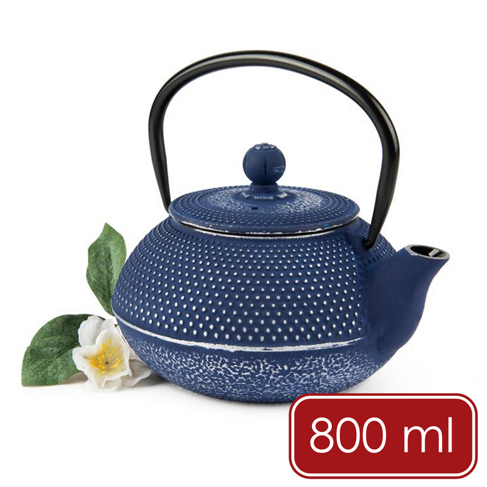 EXCELSA 義大利 Oriented鑄鐵濾茶壺(青金石藍800ml) / 茶具 煮茶壺 日式茶壺 燒水壺 鑄鐵茶壺