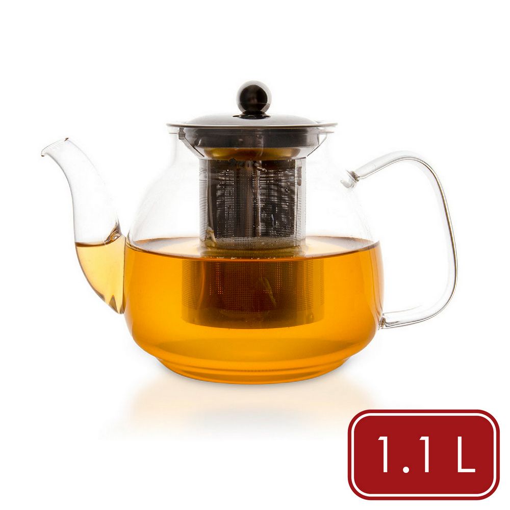 Luigi Ferrero 歐洲 Coffeina玻璃濾茶壺(1.1L) / 泡茶壺 下午茶壺 可機洗 洗碗機可洗