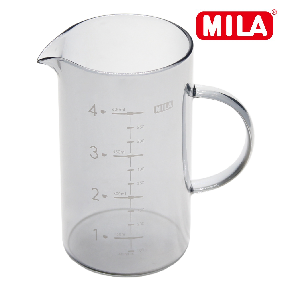 MILA 咖啡玻璃量杯650ml-透黑款-透黑款兩入組