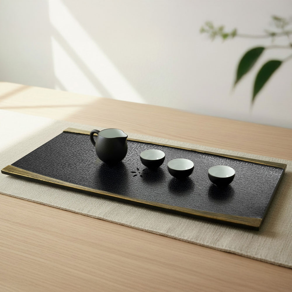 生活禪 玄武岩石茶盤-禪風無限(58x25x2.5cm) B21-001-1台灣工藝
