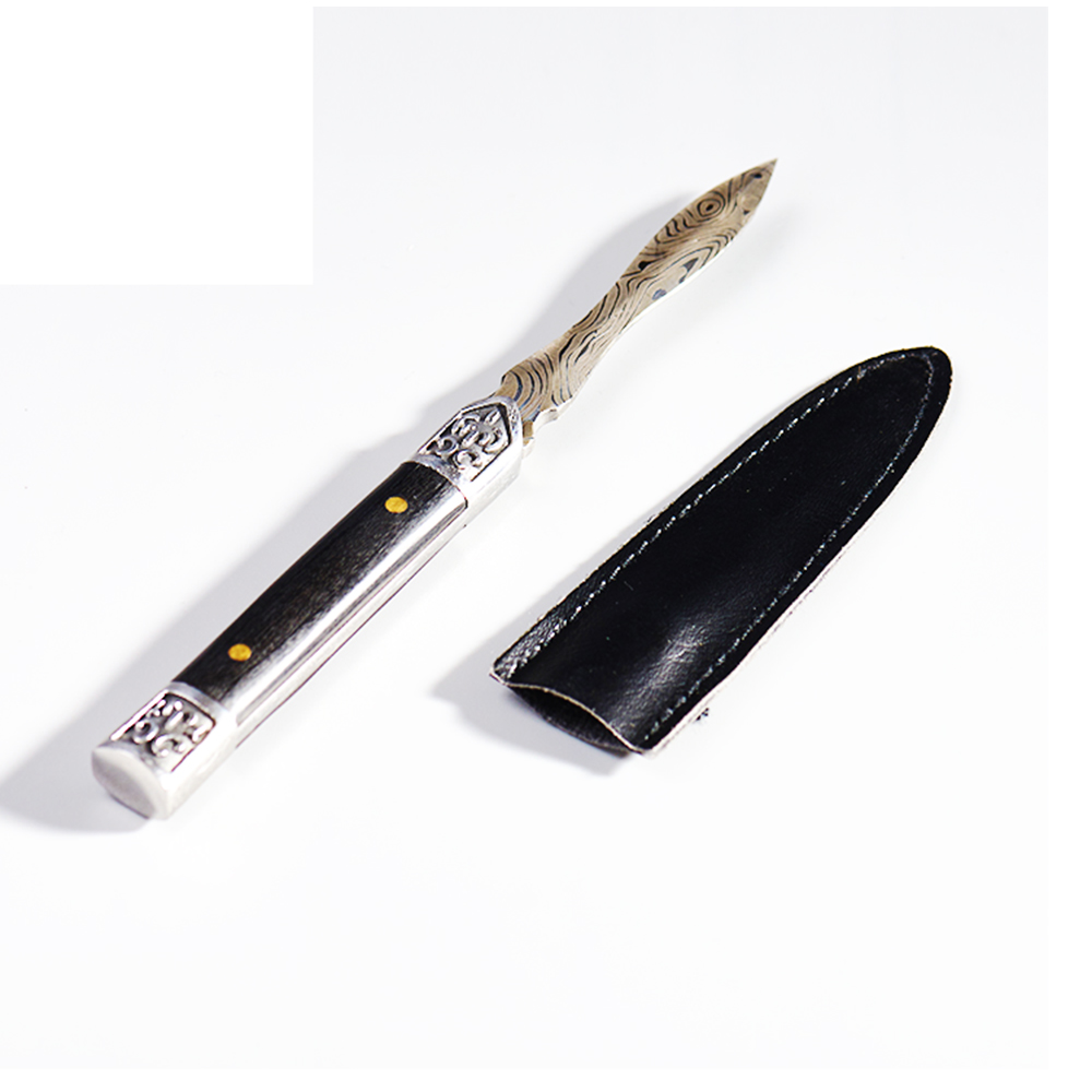 tC08117 茶刀 長18.5cm 竹鞘／茶道具 茶器 煎茶器 刀 短刀 小刀 木製 木工芸 鞘 竹製 竹工芸 ⅰ