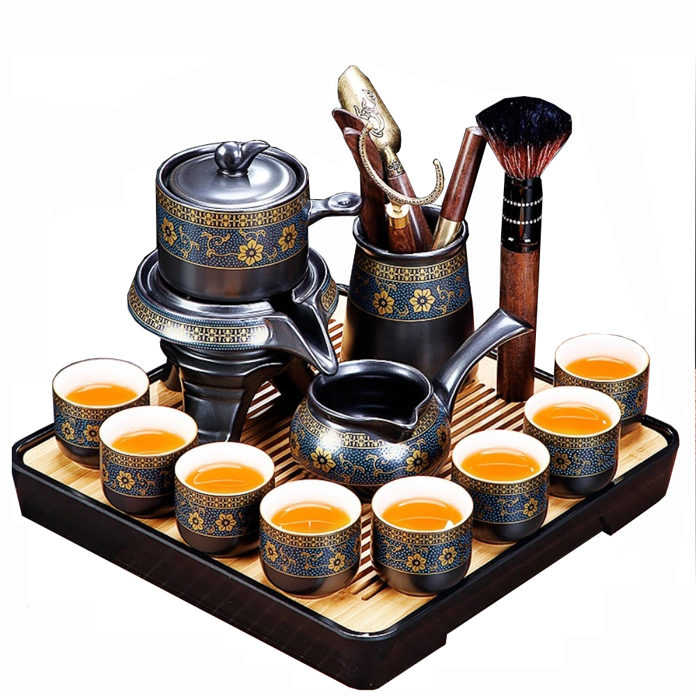 木洸】 家用辦公暗香功夫自動茶具組配茶道+茶盤自動茶具/茶杯/泡茶器