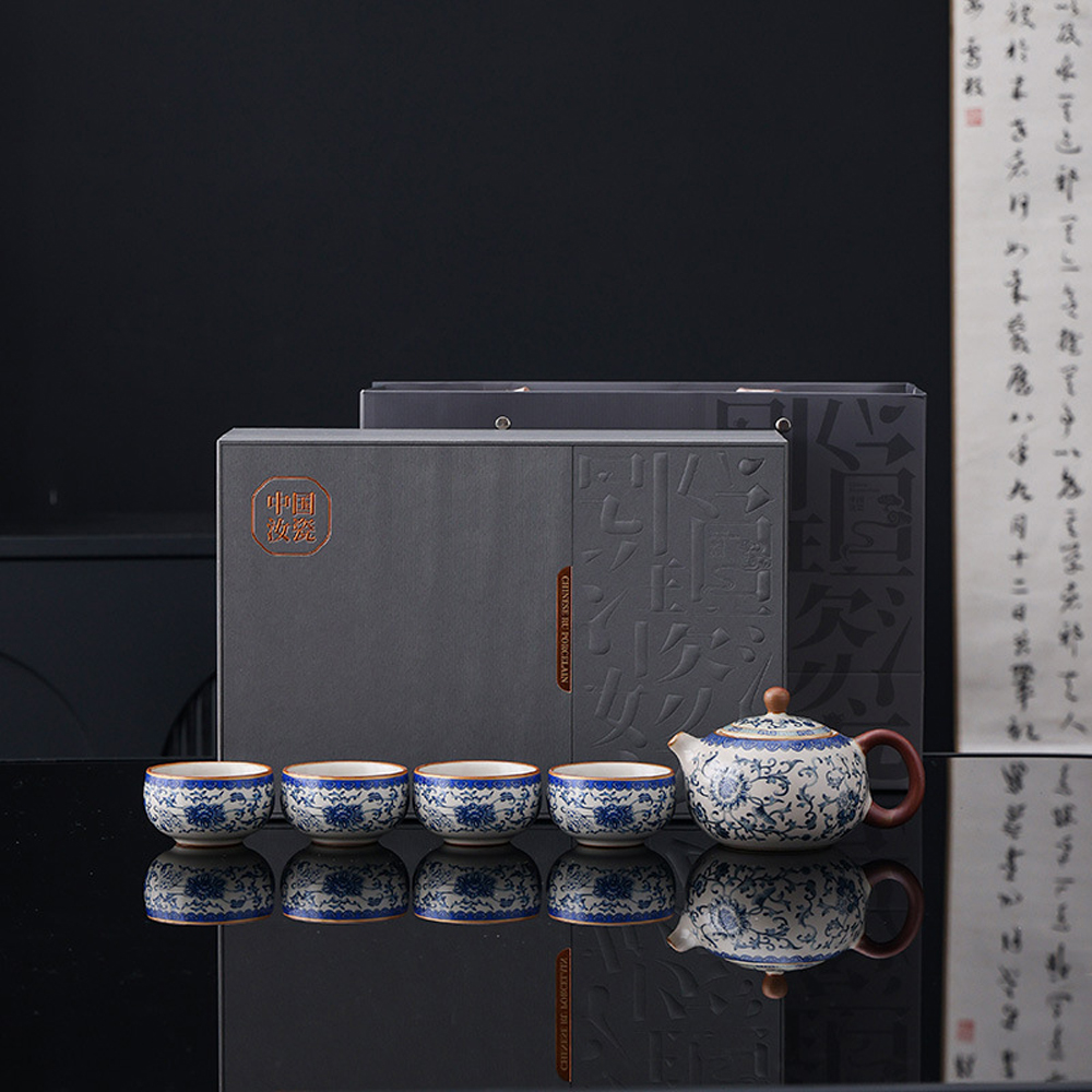 FREED 【BRAVOMART HOME】纏枝蓮蓋-汝窯茶壺茶具套裝組- PChome 24h購物