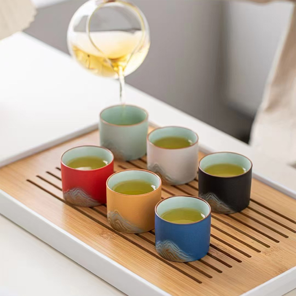 FREED 【BRAVOMART】見山茶道六色茶杯套組