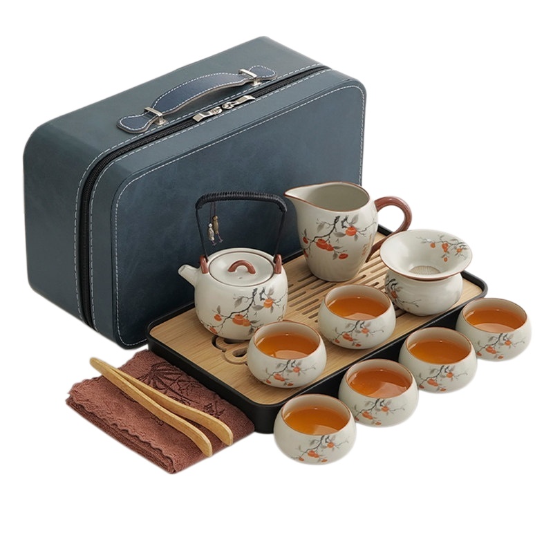 汝窯提樑壺茶具套裝家用功夫泡茶壺茶盤陶瓷泡茶壺陶瓷泡茶杯陶瓷茶具