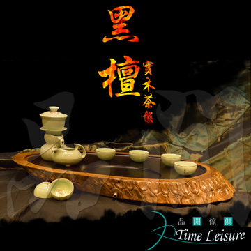 品閒 黑檀實木茶盤 70x37x4