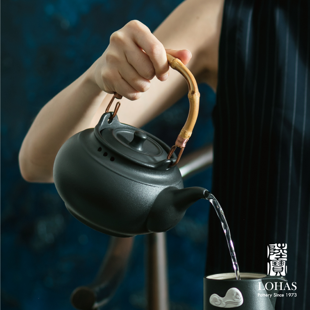 陸寶【寶滿燒水陶壺2號】1.5L  新岩黃/新穀栗/禪風黑  遠紅外線陶壺  燒水品茗