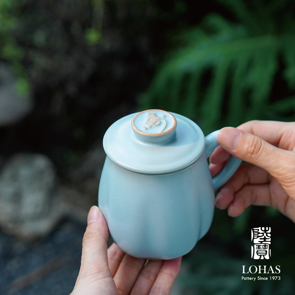 LOHAS 陸寶 汝窯仙石蓋杯-汝窯天青色 經典汝窯 東方藝術 詮釋低調的奢華