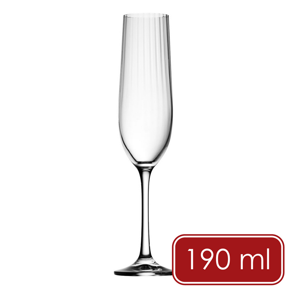 Utopia 英國 Waterfall水晶玻璃香檳杯(豎紋190ml) / 調酒杯 雞尾酒杯 可機洗 洗碗機可洗