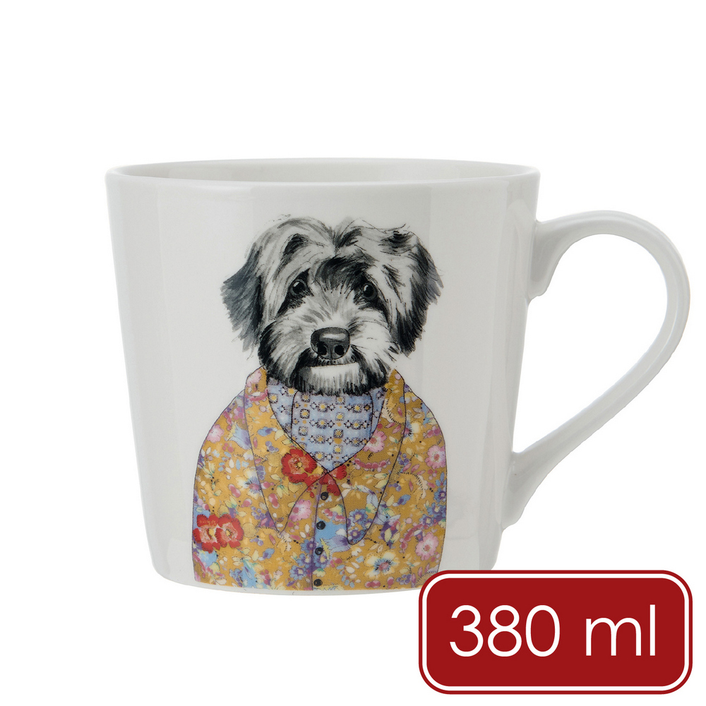 Mikasa Dinnerware 美國 Tipperleyhill瓷製馬克杯(時尚貴賓380ml) / 茶杯 咖啡杯 手繪風 狗狗杯 可機洗 洗碗機可洗