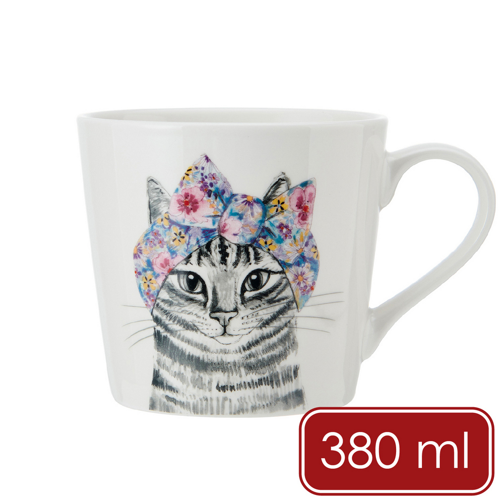 Mikasa Dinnerware 美國 Tipperleyhill瓷製馬克杯(高雅貓380ml) / 茶杯 咖啡杯 手繪風 貓奴 可機洗 洗碗機可洗