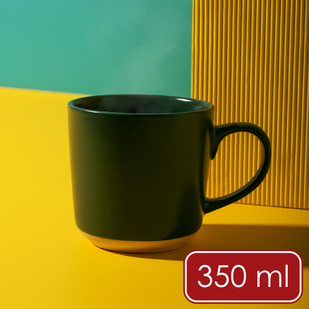 La Cafetiere 英國 石陶馬克杯(墨綠350ml) / 水杯 茶杯 咖啡杯 可機洗 洗碗機可洗