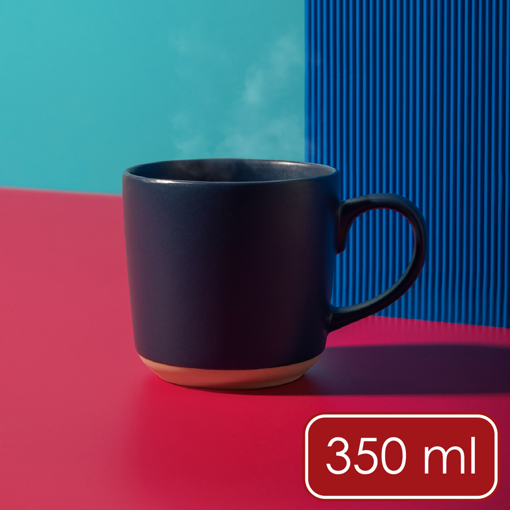 La Cafetiere 英國 石陶馬克杯(海軍藍350ml) / 水杯 茶杯 咖啡杯 可機洗 洗碗機可洗