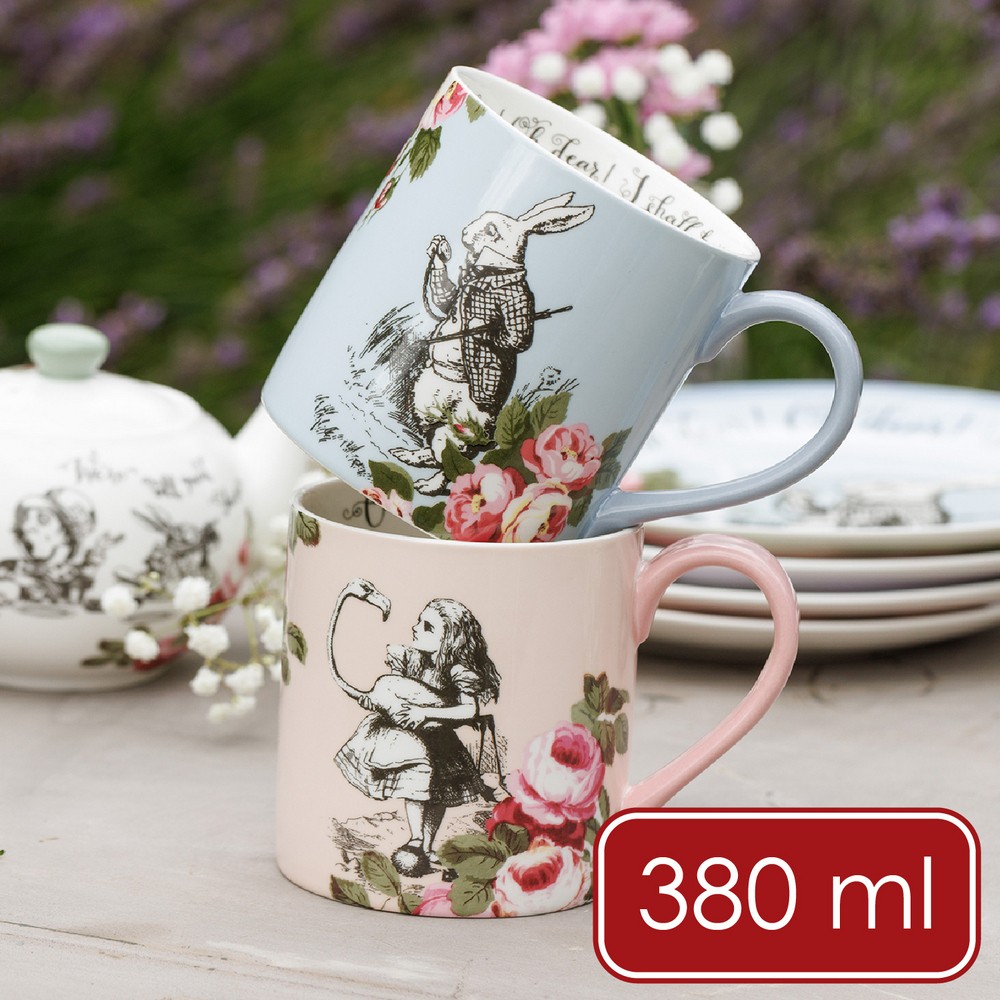 Mikasa Dinnerware 美國 V&A瓷製馬克杯2入(夢遊仙境380ml) / 水杯 咖啡杯 拿鐵杯 可機洗 洗碗機可洗