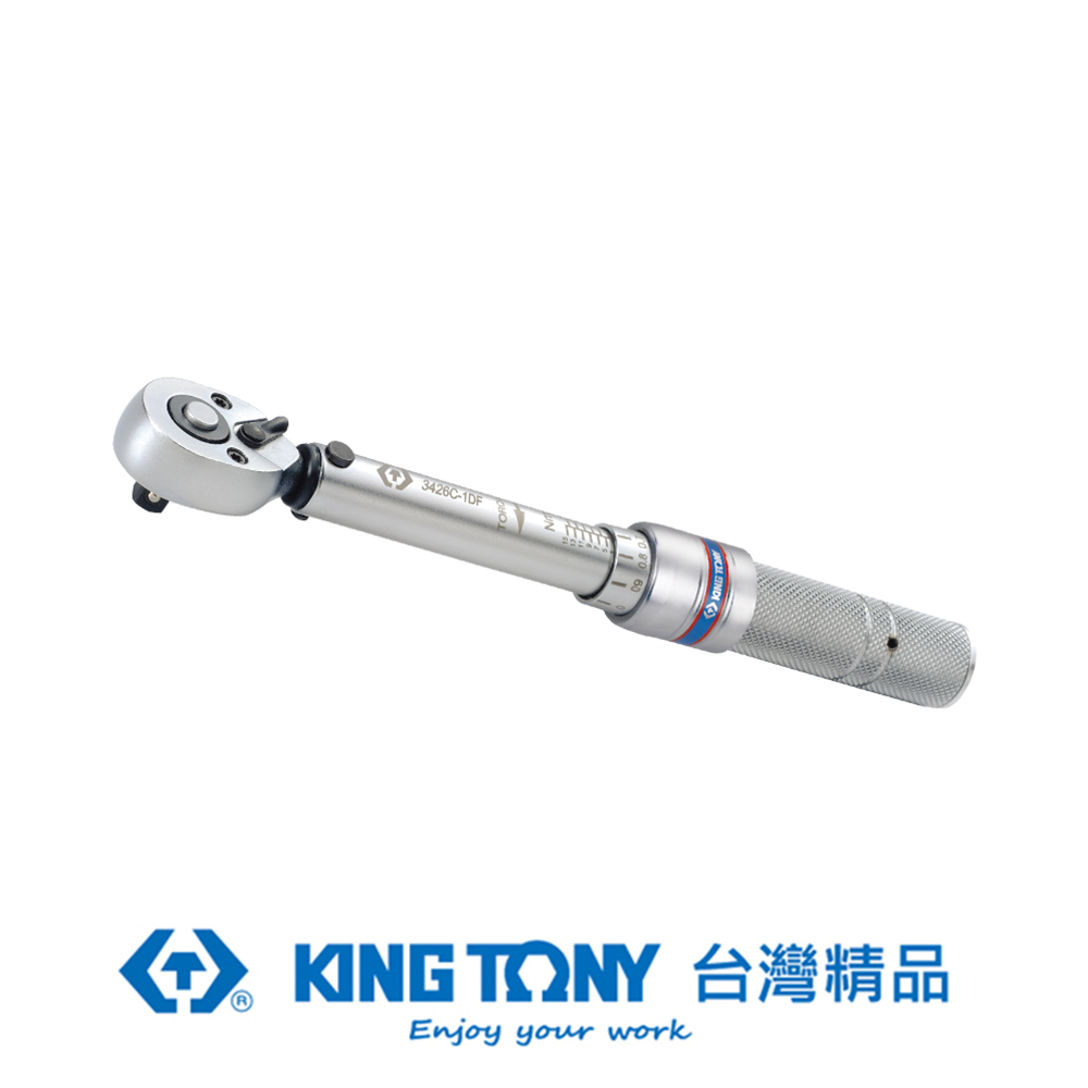 KING TONY 專業級工具 1/4" 單刻度雙向快脫式迷你型扭力扳手 3-15Nm KT3426C-1DF 