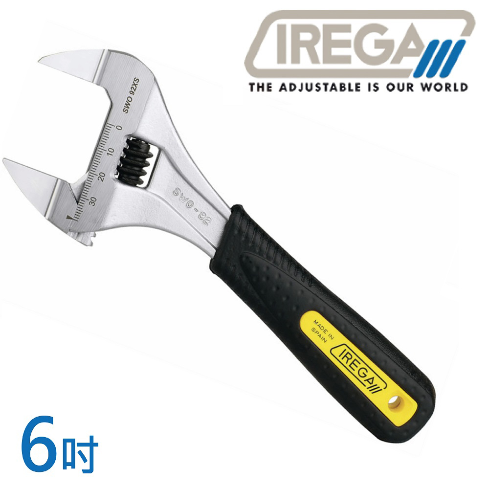 【IREGA】SWO 92xs超薄型大開口膠柄活動板手-6吋