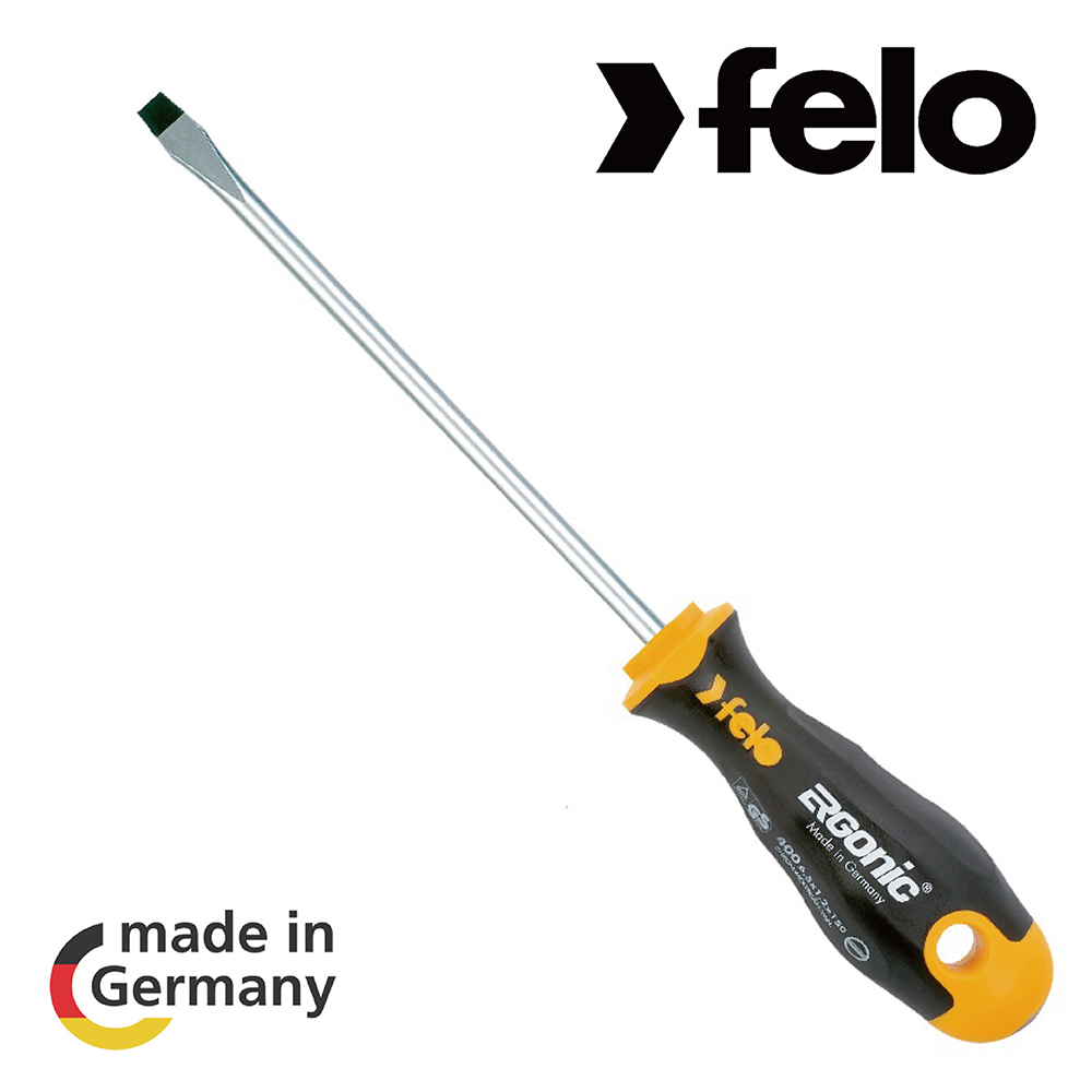 【FELO】ERGONIC400超軟柄一字起子Θ-2.5x0.4x75mm