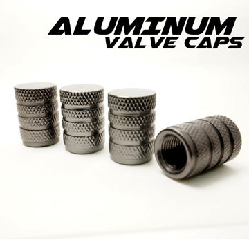 【Cotrax】鋁合金氣嘴蓋－切削圓頭(鈦)(四入裝)