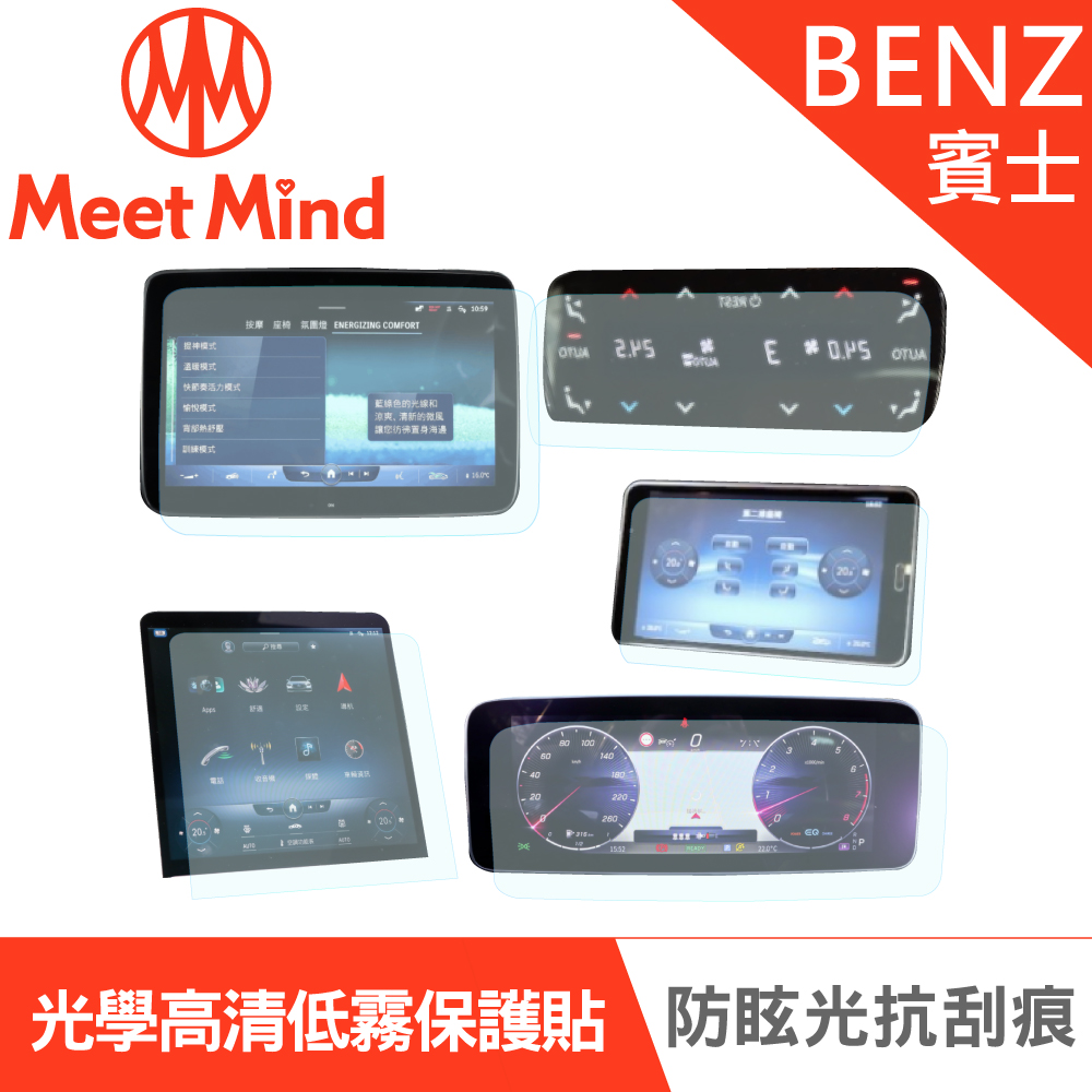 【Meet Mind】光學汽車高清低霧螢幕保護貼 Benz S- Class 長軸 S500 2020-11後 賓士
