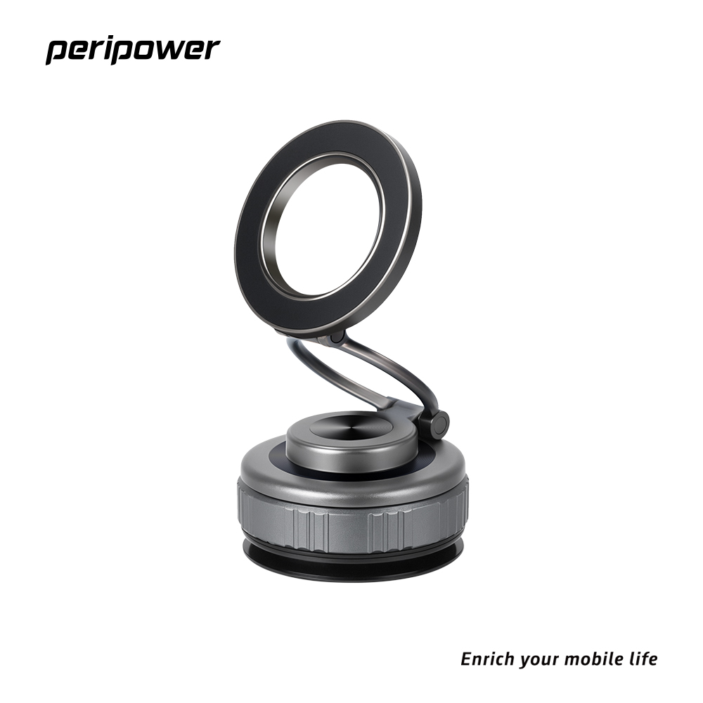 Peripower MT-27 三軸真空磁吸支架-適用 MagSafe-鐵灰色