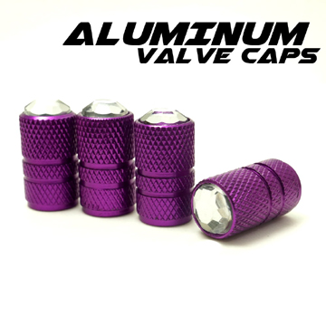 【Cotrax】晶鑽鋁合金氣嘴蓋切銷圓型(紫)四入裝