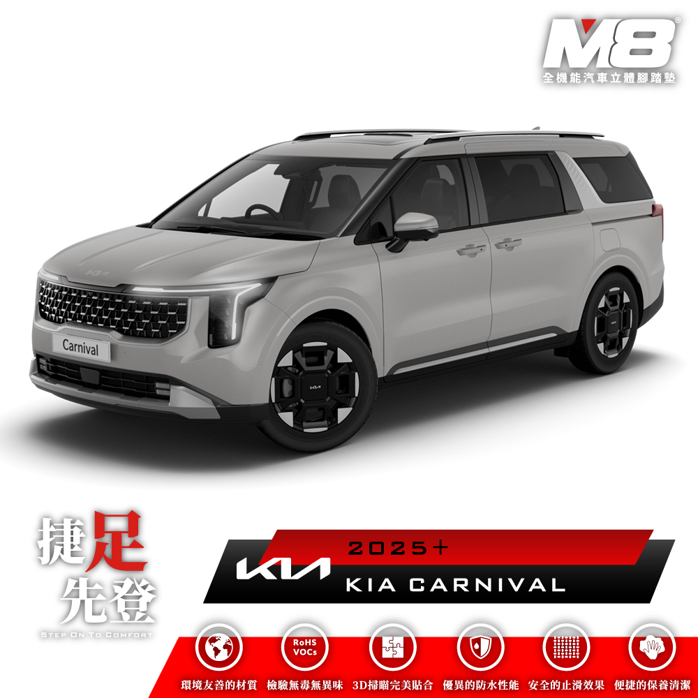 M8全機能汽車立體腳踏墊 - KIA CARNIVAL 七人座 手動後座椅 (KA4) 2025+
