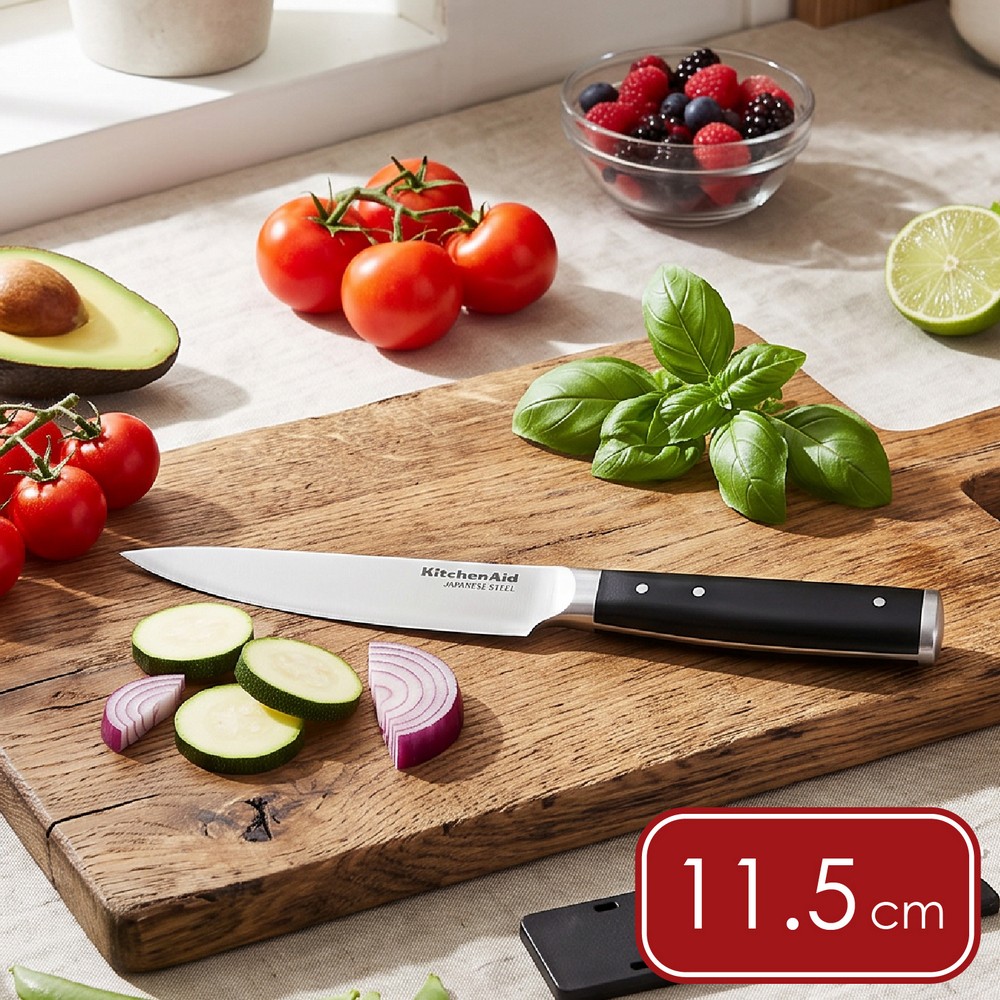 KitchenAid 美國 Gourmet附套不鏽鋼萬用刀(黑11.5cm) / 廚用小刀 小三德刀 可機洗 洗碗機可洗